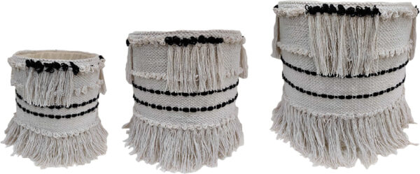 Creamm Macrame Fringe Rnd Basket