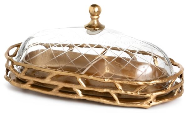 Tray with glass dome