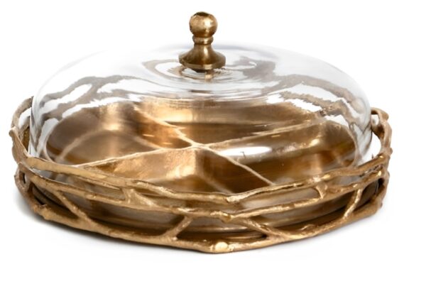 Tray with glass dome