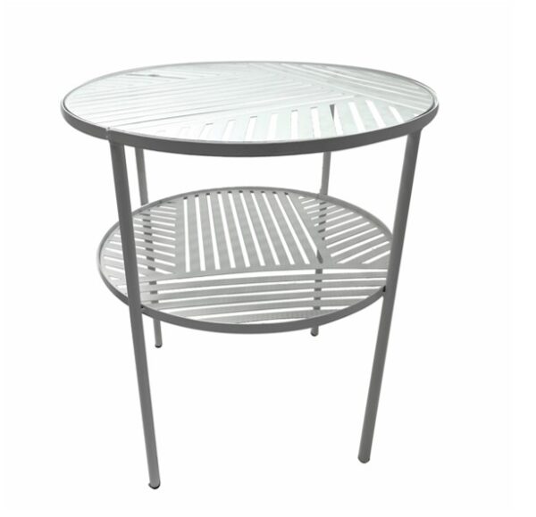 Metal Coffee Table With Tempered Glass